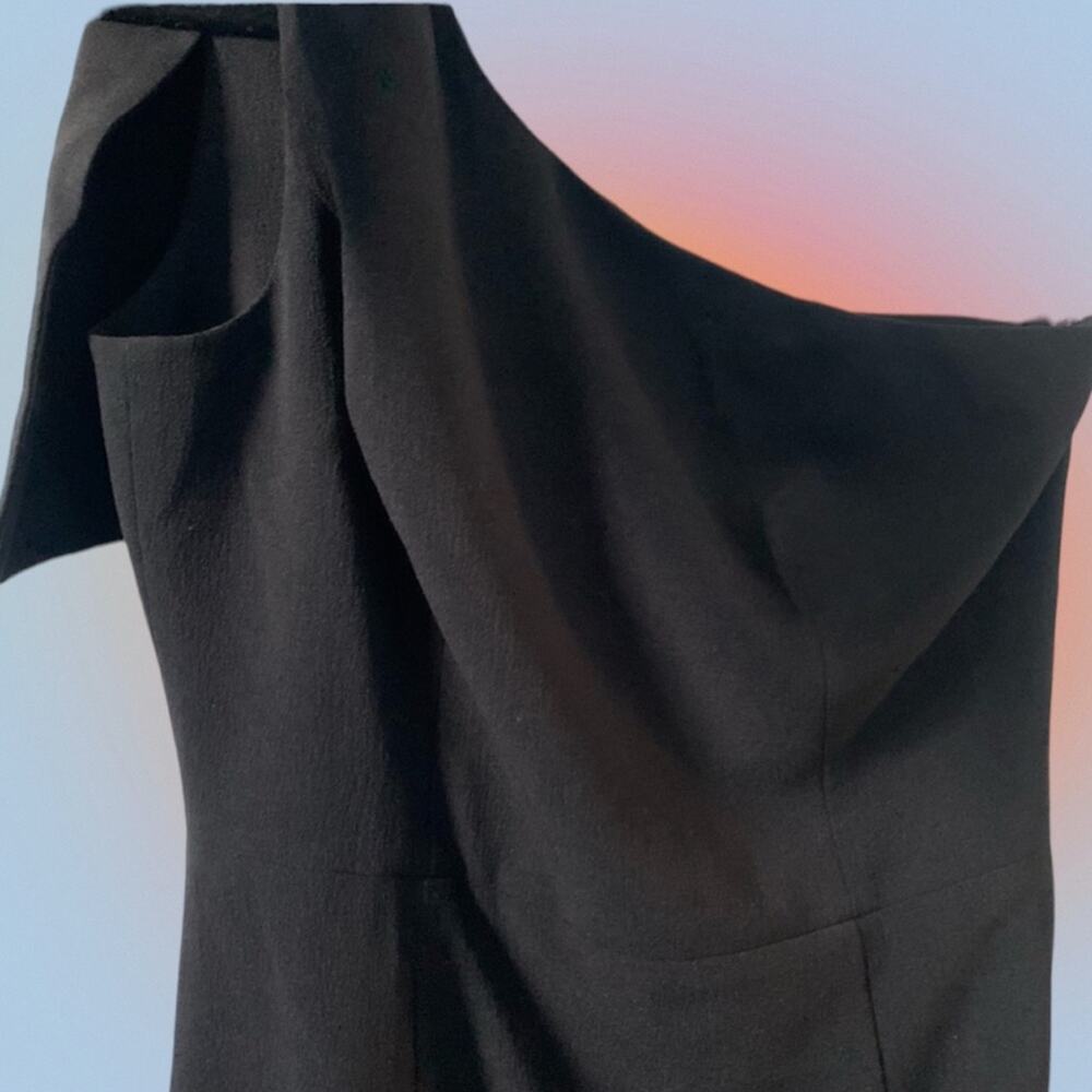 DRESS THE POPULATION Women’s Large Black TIFFANY One Shoulder Sheath Dress - Picture 11 of 12